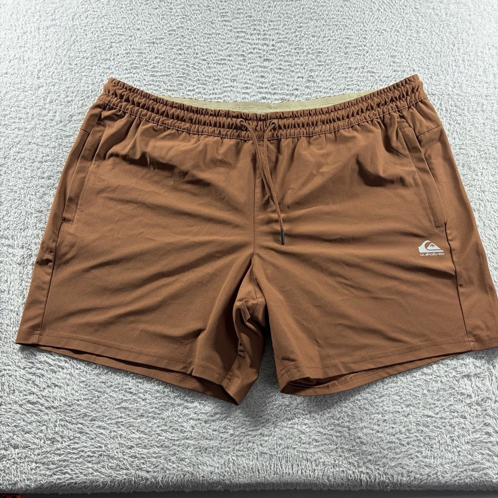QuikSilver Dry Flight Shorts Mens XXL 2x Brown 6" Inseam Wicking Hiking Beach